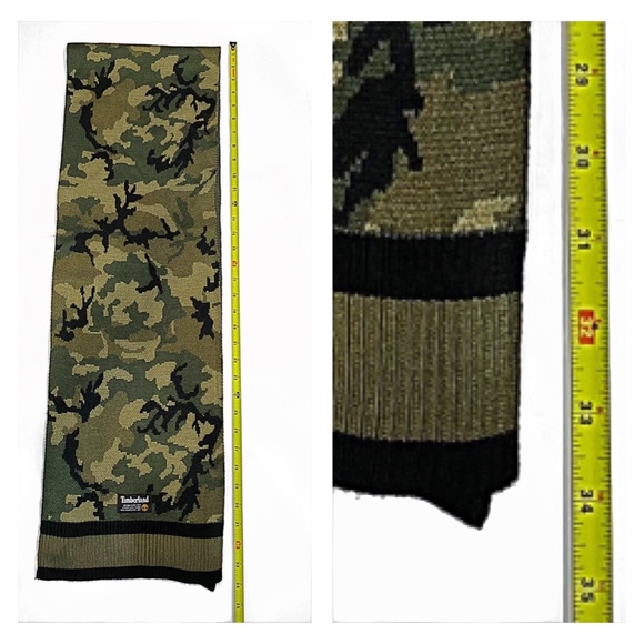 NWT Timberland Camo Jacquard Reversible Knit Scarf - Picture 15 of 15